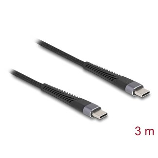 DeLOCK Delock USB 2.0 Cable USB Type-C™ male to male with extended bend protection 60 W 3 m