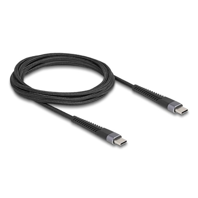 Delock USB 2.0 Cable USB Type-C™ male to male with extended bend protection 60 W 2 m