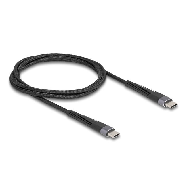 Delock USB 2.0 Cable USB Type-C™ male to male with extended bend protection 60 W 1 m