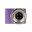 Delock M12 Adapter D-coded 4 pin male to RJ45 jack Cat.5e with mounting hole straight violet
