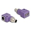 Delock M12 Adapter D-coded 4 pin male to RJ45 jack Cat.5e with mounting hole 90° angled violet
