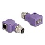 Delock M12 Adapter D-coded 4 pin female to RJ45 jack Cat.5e with mounting hole 90° angled violet