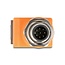 Delock M12 Adapter A-coded 8 pin male to RJ45 jack Cat.5e with mounting hole 90° angled orange