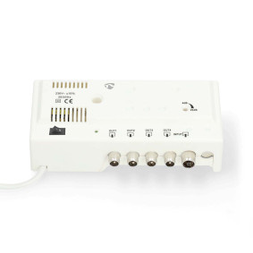 Nedis CATV-Versterker - Versterking: 20 dB - 47 - 862 MHz - Outputs: 4 - Versterkingsregelaar - Wit