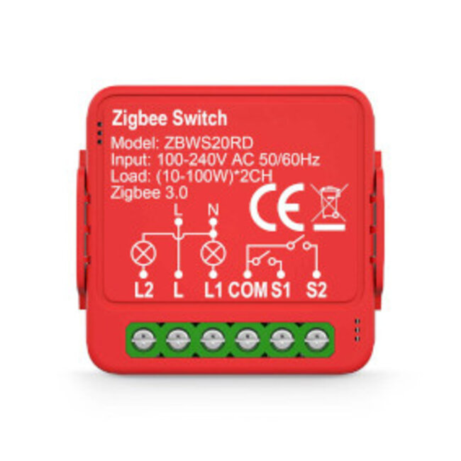 SmartLife Schakelaar | Zigbee 3.0 | 2x100 W | Kroonsteen | App beschikbaar voor: Android™ / IOS