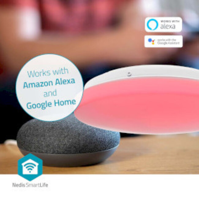 SmartLife Plafondlamp | Wi-Fi | RGB / Warm tot Koel Wit | Rond | Diameter: 260 mm | 1820 lm | 2700 - 6500 K | IP44 | Energieklasse: F | Android™ / IOS