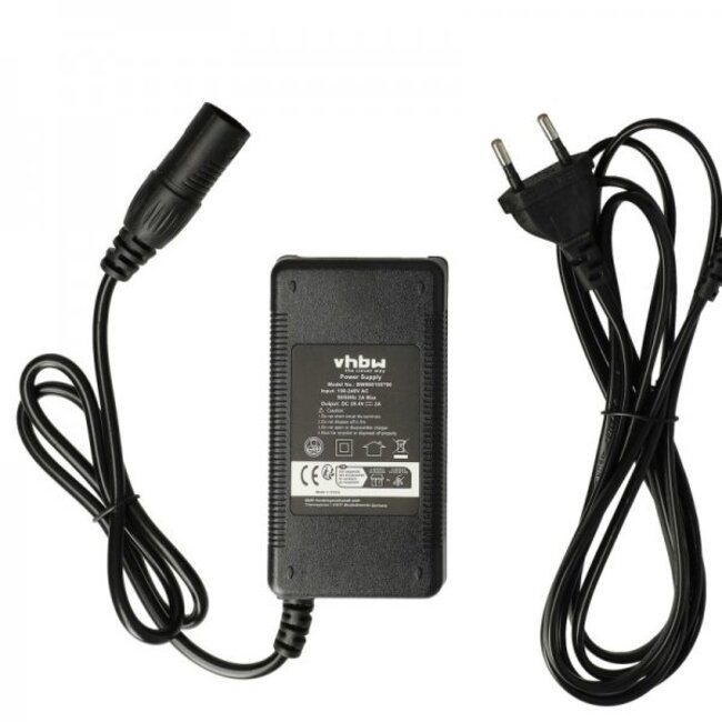 E-Bike / Pedelec accu oplader 29,4V / 2A / 58,8W met 3-pins XLR connector voor 24V accu's