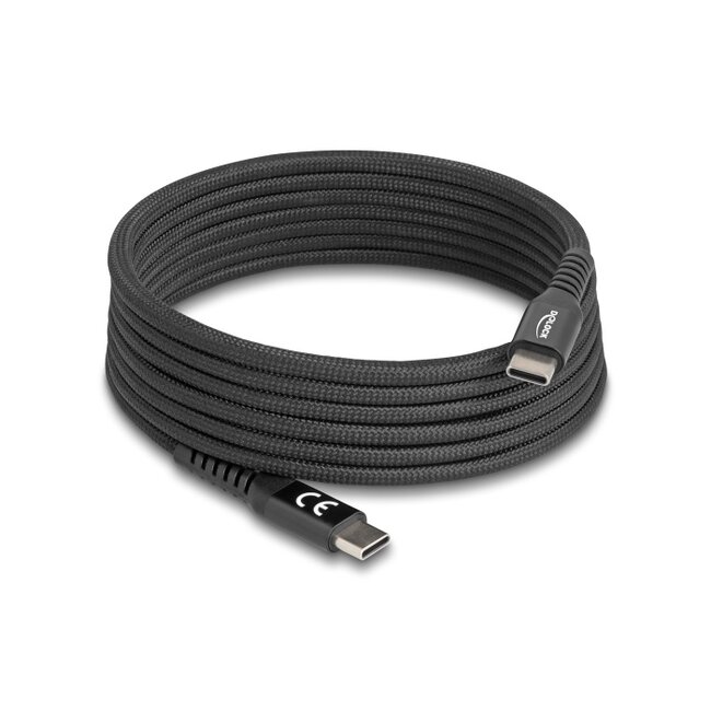 Delock USB 2.0 Cable USB Type-C™ male to male with magnetic textile jacket PD 3.0 60 W 2 m