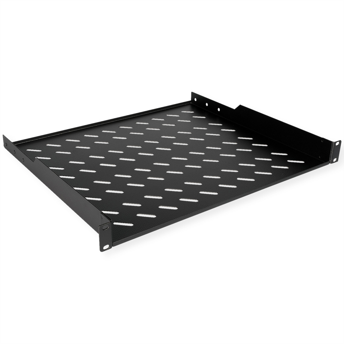 ROLINE 19-inch plank 1 U 400 mm diep, 15 kg draagvermogen zwart