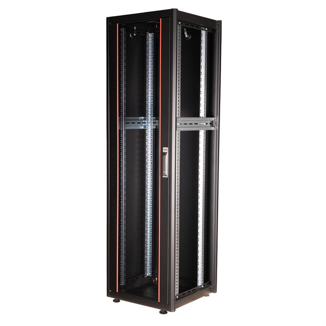 ROLINE 19-inch netwerkkast Basic 42 U, 600x600 BxD Glazen deur zwart