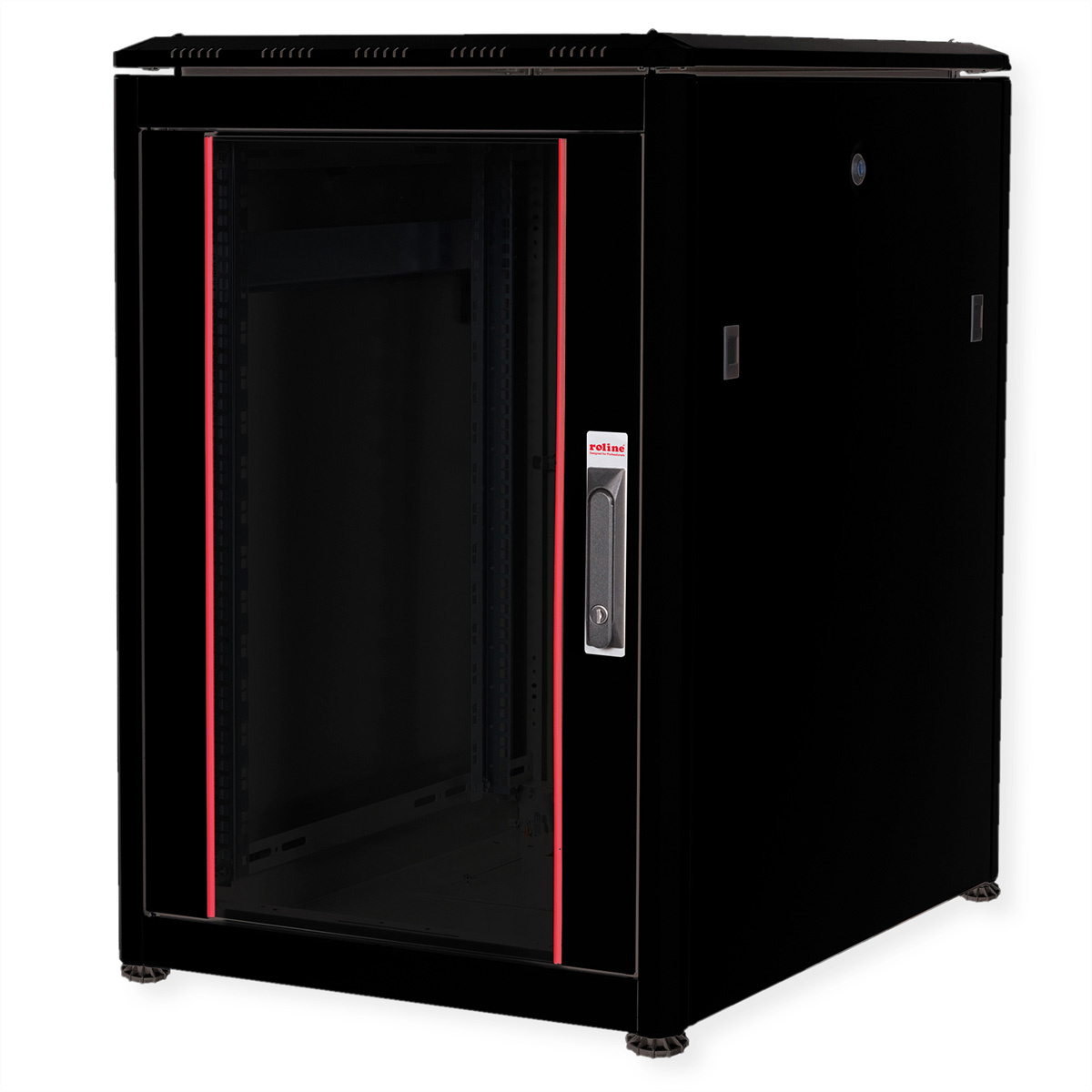 ROLINE 19-inch netwerkkast Pro 16 U, 600x800 BxD Glazen deur zwart