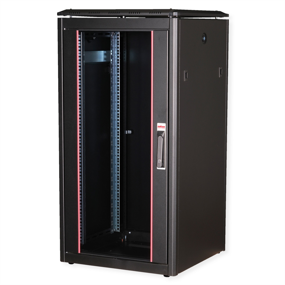 ROLINE 19-inch netwerkkast Pro 22 U, 600x600 BxD Glazen deur zwart