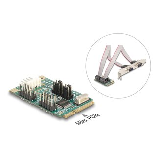 DeLOCK Delock Mini PCIe I/O PCIe full size 2 x Serial RS-232 with voltage supply 5 V / 12 V