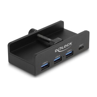 DeLOCK Delock External USB 5 Gbps 4 Port Hub 3 x USB Type-A and 1 x USB Type-C™ with Locking Screw