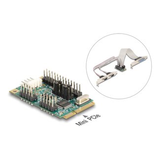 DeLOCK Delock Mini PCIe I/O PCIe full size 1 x Parallel, 2 x Serial RS-232 with voltage supply 5 V / 12 V