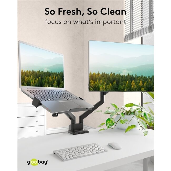 Goobay Deluxe Laptop Mount for Monitor Arm, black