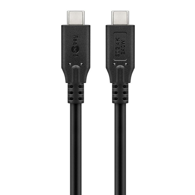 USB-C kabel | USB4 20 Gbps | PD 240W | 4K 60Hz | zwart | 2 meter