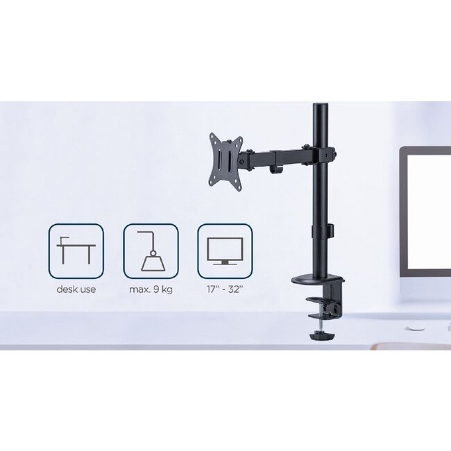 Gembird bureaubeugel voor 1 monitor tot 32 inch | full motion | 2 draaipunten