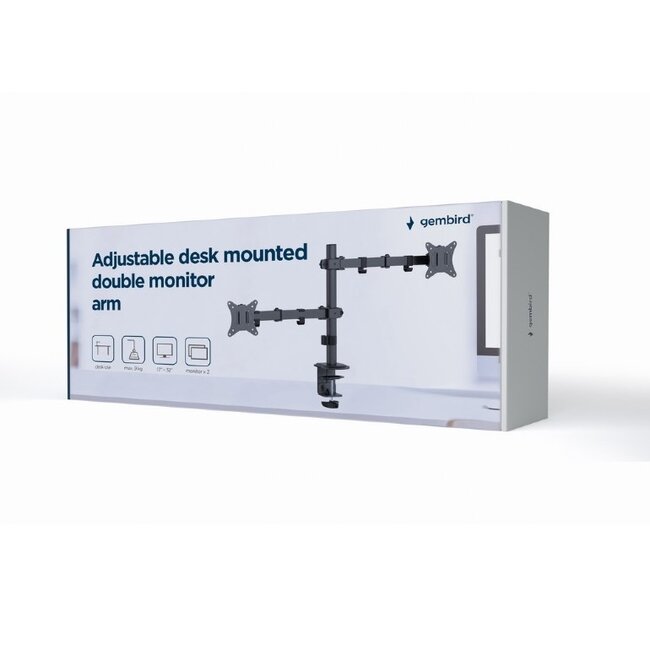 Gembird bureaubeugel voor 2 monitoren tot 32 inch | full motion | 2 losse armen