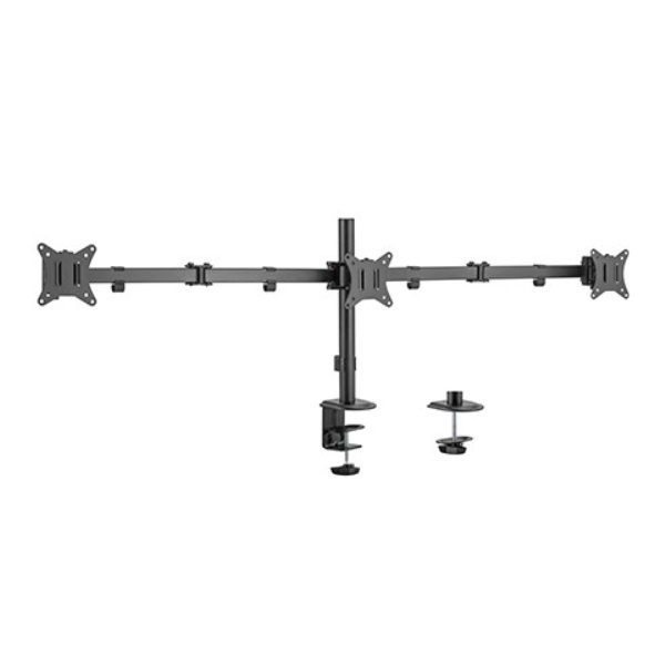 Drievoudige monitorarm voor bureau-montage, 17”-27”