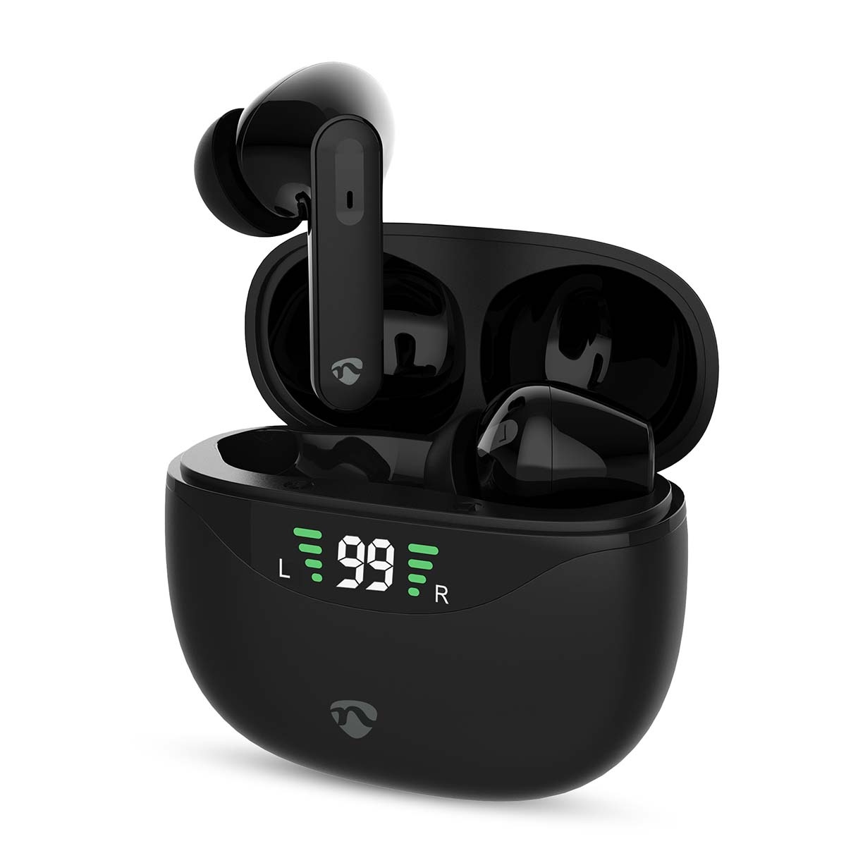 Nedis Volledig Draadloze Oordopjes - ANC (Active Noise Cancelling) - Bluetooth - Maximale batterijduur: 30 uur - Aanraakbediening - Charging case - Draadloze oplaadcase - Ingebouwd