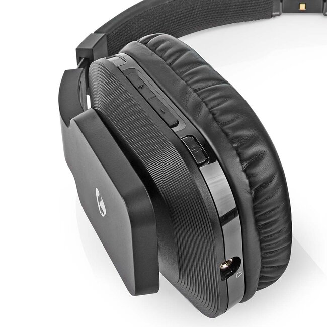 Nedis draadloze stereo over-ear RF hoofdtelefoon met oplaadstation | digitaal/analoog | zwart