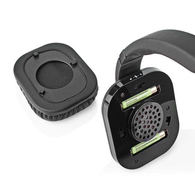 Nedis draadloze stereo over-ear RF hoofdtelefoon met oplaadstation | digitaal/analoog | zwart