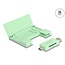 Delock Card Reader USB 5 Gbps USB Type-C™ / Type-A for SD and Micro SD memory cards with practical memory card case - mint