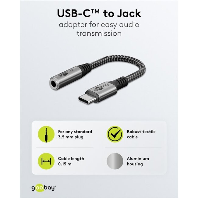 Goobay Adapter USB-C™ to Jack, 3.5 mm AUX