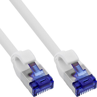 InLine® InLine® Patch cable slim, Cat.6A, S/FTP, TPE (LSZH) flexible, PoE, white, 10m