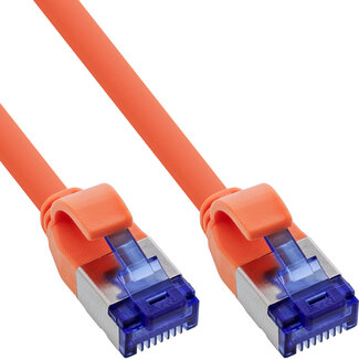 InLine® InLine® Patch cable slim, Cat.6A, S/FTP, TPE (LSZH) flexible, PoE, orange, 20m