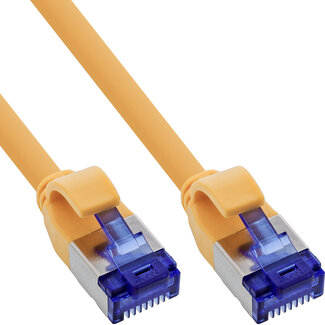 InLine® InLine® Patch cable slim, Cat.6A, S/FTP, TPE (LSZH) flexible, PoE, yellow, 7.5m