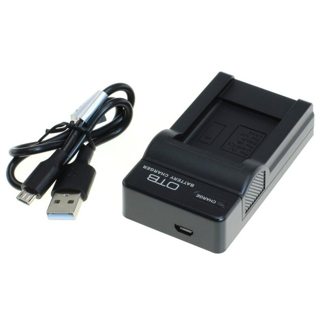 Camera acculader compatibel met o.a. Casio NP-80/NP-82, Fujifilm NP-45, Kodak KLIC-7006, Nikon EN-EL10 en Olympus Li-40B/Li-42B accu's