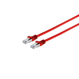 S-Impuls RJ45 Flachkabel m. CAT 7 Rohkabel slim rot 10m