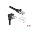 Delock GigE Camera Cable RJ45 plug 45° rotated and 90° angled with screws to RJ45 plug Cat.6 S/FTP 1 m black