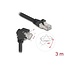 Delock GigE Camera Cable RJ45 plug 45° rotated and 90° angled with screws to RJ45 plug Cat.6 S/FTP 3 m black