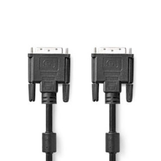 Nedis DVI-Kabel | DVI-D 24+1-Pins Male | DVI-D 24+1-Pins Male | 2560x1600 | Vernikkeld | 2.00 m | Recht | PVC | Zwart | Label