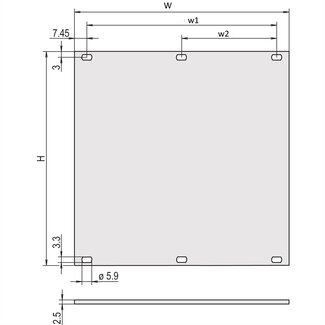 Schroff SCHROFF insteekmodule voor statische trapeziumvormige handgreep, 3 HE, 6 HE, 2,5 mm, Al, voorkant geanodiseerd, achterkant geleidend