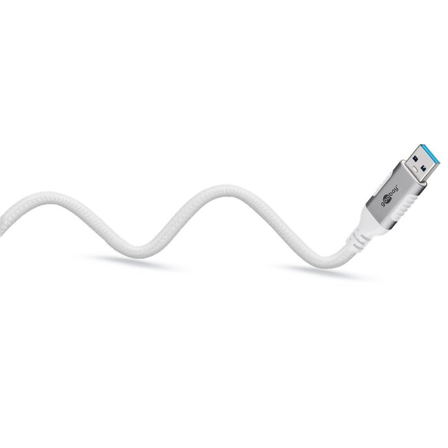 Goobay USB-A naar RJ45 LAN kabel | USB3.0 | CAT6 | wit | 1 meter