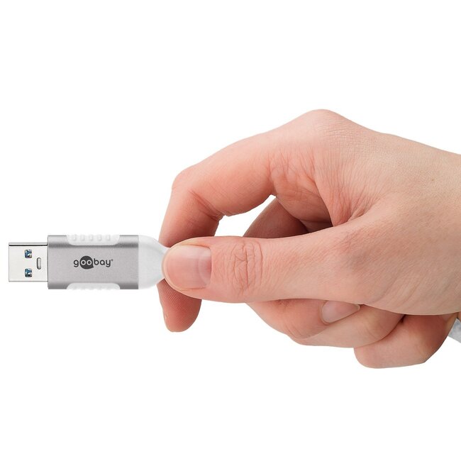 Goobay USB-A naar RJ45 LAN kabel | USB3.0 | CAT6 | wit | 15 meter
