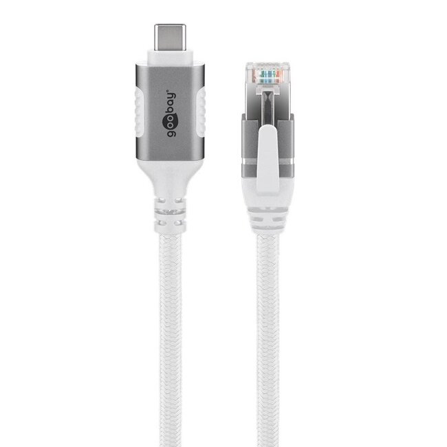 Goobay USB-C naar RJ45 LAN kabel | USB3.0 | CAT6 | wit | 2 meter