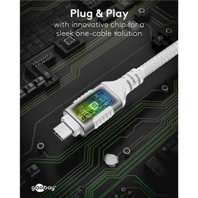 Goobay USB-C naar RJ45 LAN kabel | USB3.0 | CAT6 | wit | 2 meter