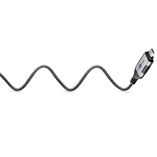Goobay USB-C naar RJ45 LAN kabel | Slimline | USB3.0 | CAT6 | zwart | 1 meter