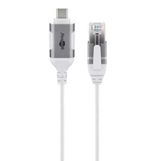 Goobay Goobay USB-C naar RJ45 LAN kabel | Slimline | USB3.0 | CAT6 | wit | 1 meter