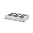 SCHROFF 1 U Luchtrooster voor 19" ventilatorkast, 6 ventilatoren, vooraan geperforeerd, 330 mm, RAL 9006