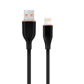 A4 Premium siliconen 8-pins laad- en datakabel, 1,5 m, zwart