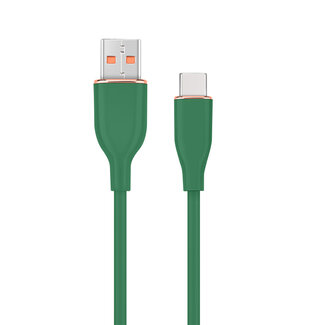 Cablexpert Premium siliconen USB-type-C oplaad- en datakabel, 1,5 m, Middernachtgroen
