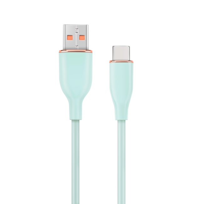Premium siliconen USB-type-C oplaad- en datakabel, 1,5 m, Middernachtgroen