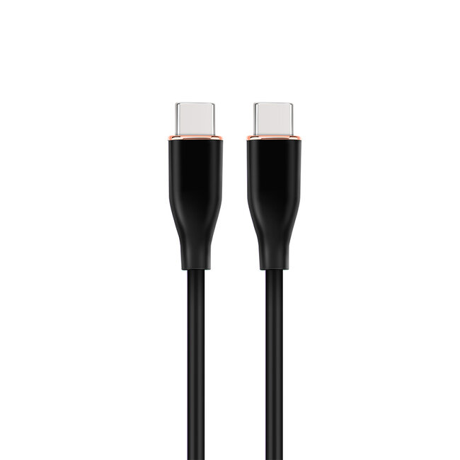 Premium siliconen USB Type-C naar 8-pins laad- en datakabel, 1,5 m, zwart