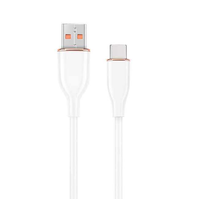 Premium siliconen USB-type-C oplaad- en datakabel, 1,5 m, wit